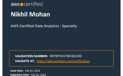 AWS Certified Data Analytics Specialty – Nikhil Mohan
