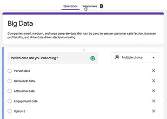 Check google forms for survey responses