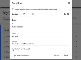 Include form in email
