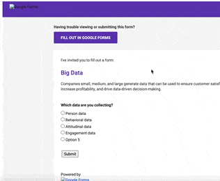 Inspect Google Forms in email