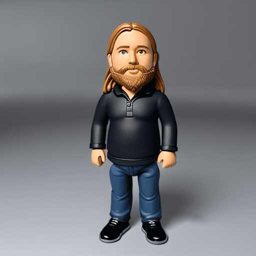 Stable-Diffusion: model of james person as a bobblehead figurine , toy box, 3D render, blender, good lighting, advert