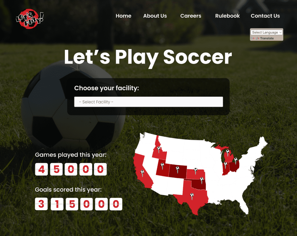 Design for Let’s Play Soccer