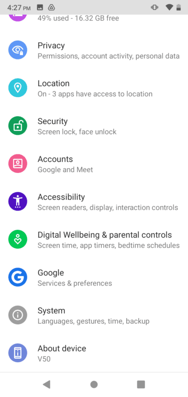 google pixel settings